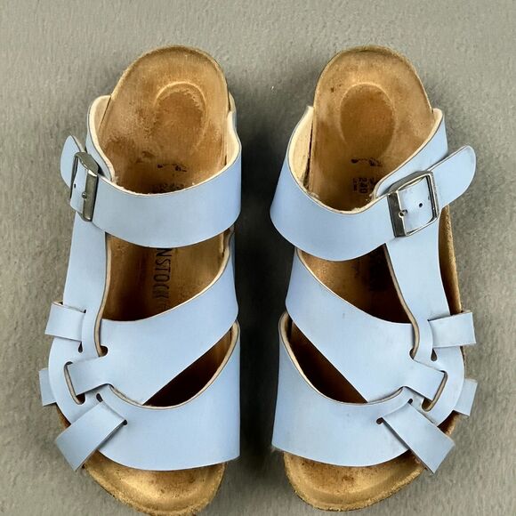 Birkenstock Yao Dove Blue Patent Sandals Adjustable Buckle Women's 37 - US 6 - Picture 3 of 8